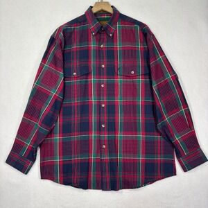 Browning Flannel Shirt Mens L Plaid Button Down Outdoor Hunting Cabin